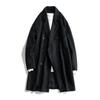 Long Woolen Coat Men's Trench Coat Over the Knee Loose Autumn and Winter Tide Brand Thickened Top
