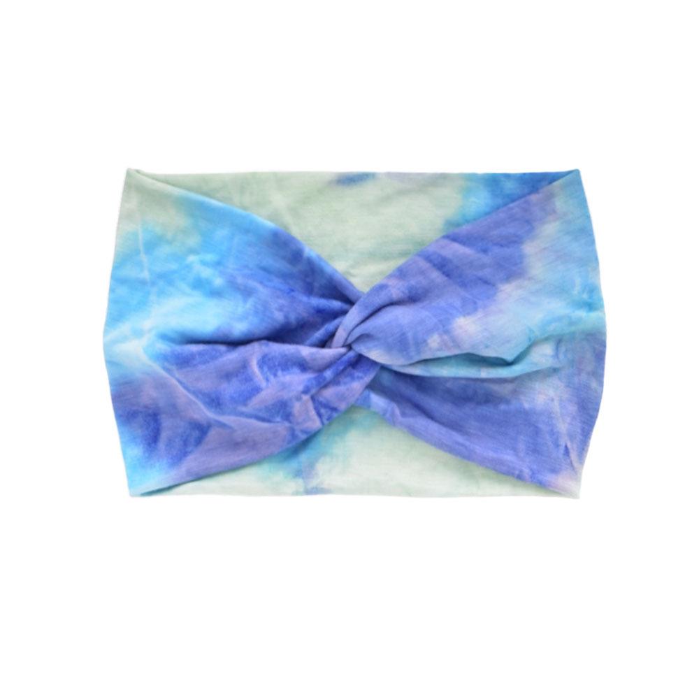 Faixa de cabeça elástica de ioga boêmia europeia e americana – acessório esportivo de cabelo com estampa cruzada de aba larga para mulheres