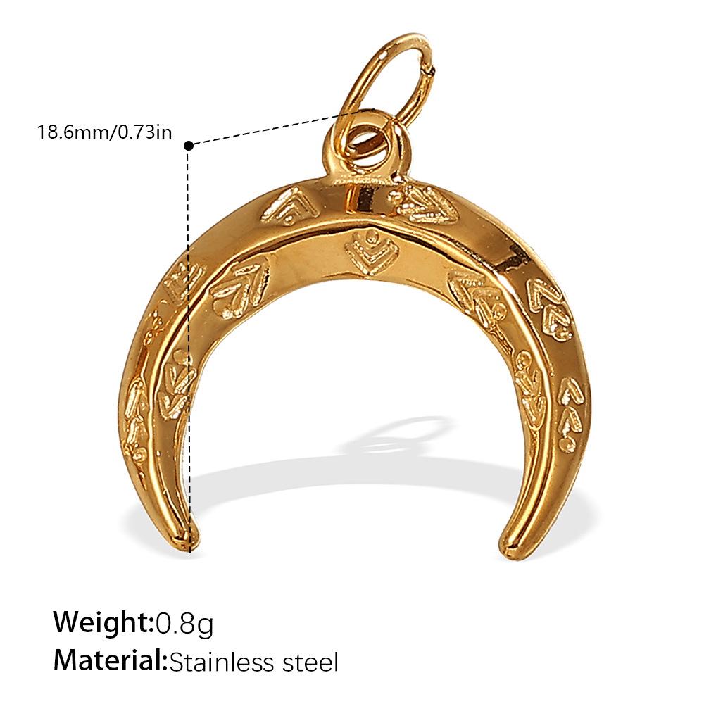 Sun Moon Stainless Steel Gold Plated Pendant Jewelry Versatile Pendant Necklace Women