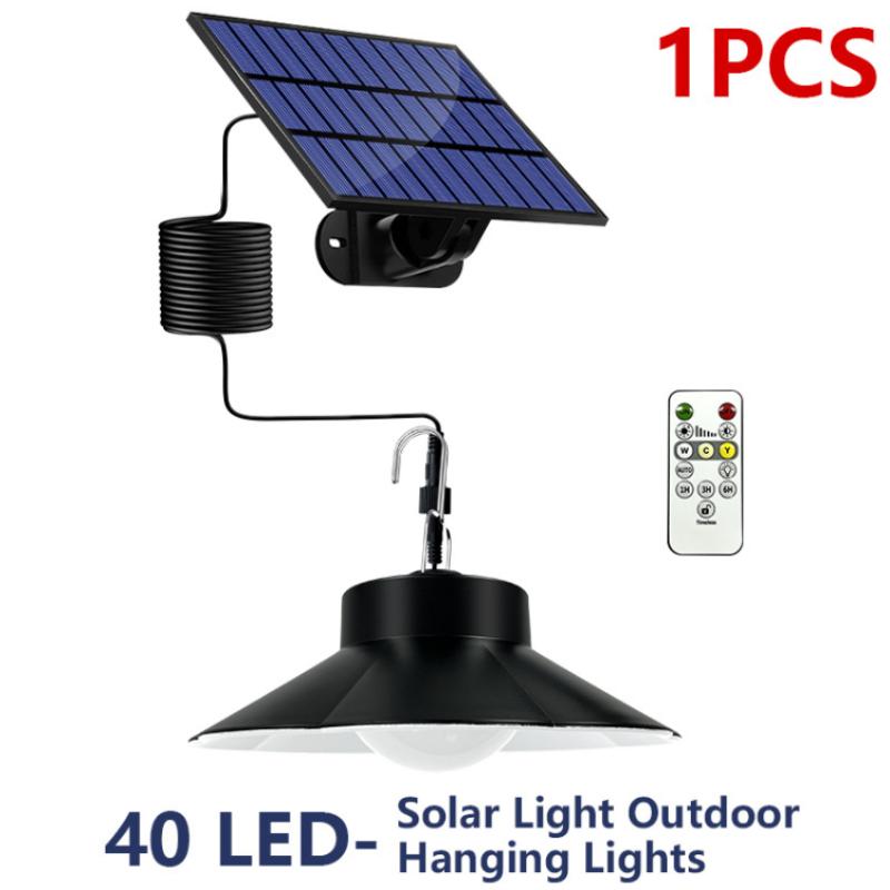 

Уличные солнечные светодиодные светильники 3 цвета освещения светодиодная лампа IP65 водонепроницаемый подвесной светильник с пультом дистанционного управления для внутреннего декора сарая 1PC