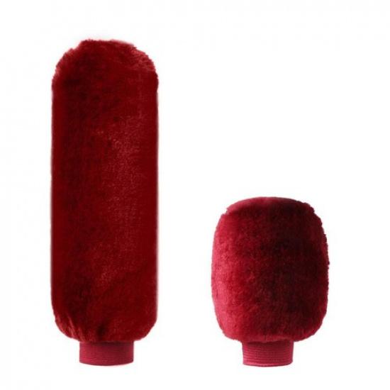2Pcs/Set Car Handbrake Grip Cover Gear Shift Knob Cover Handle Plush Sleeve Warm