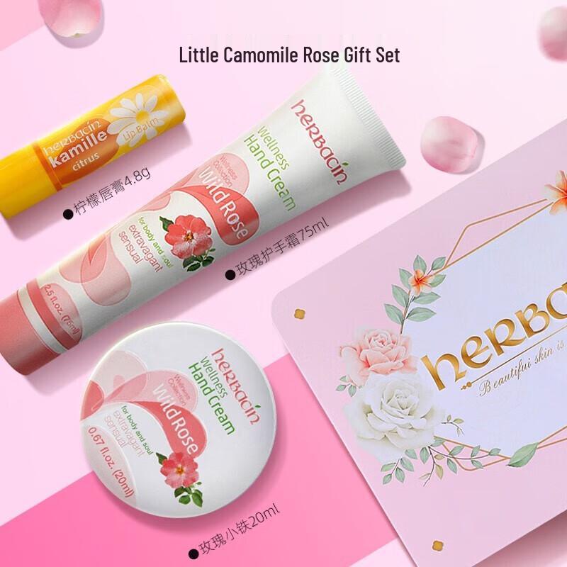 Herbacin Rose Hand Cream & Lip Balm Gift Set