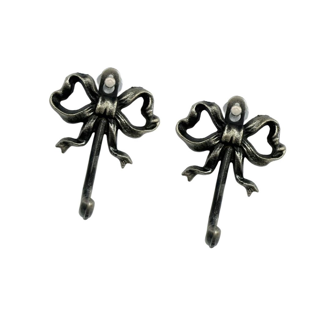 2 Stück Vintage Schleifenförmiger Haken Dekorationsbeschläge Metall Dekorative Wandhaken Kleiderbügel zum Aufhängen von Bademänteln Hüten Taschen