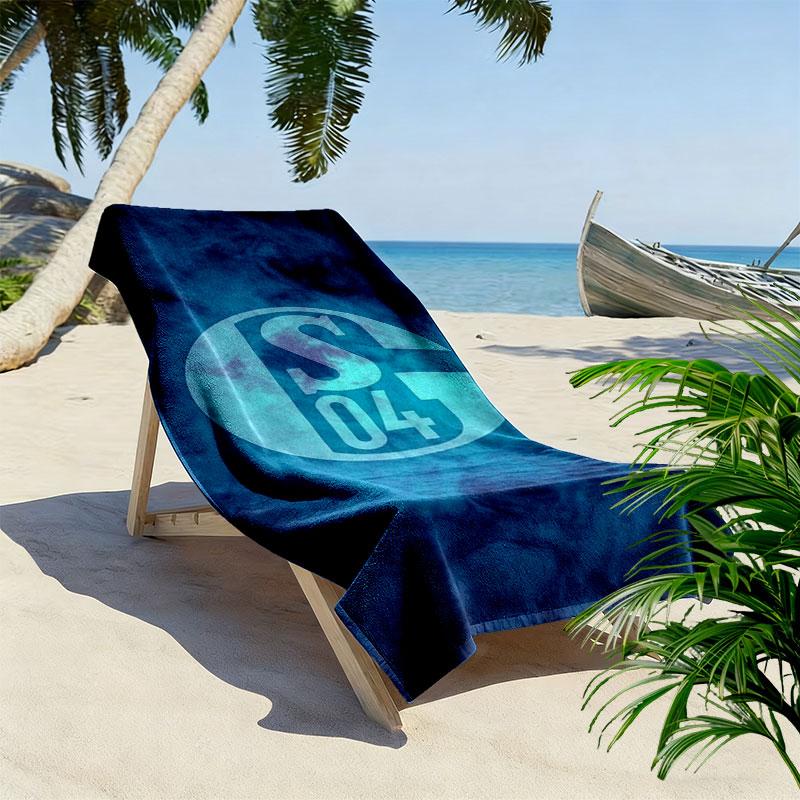 Asciugamano da Spiaggia Stampato FC Schalke 04, Asciugamano Grande Morbido ad Asciugatura Rapida per Spiaggia Campeggio Nuoto