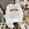 Damen Casual New York City Logo Langarm-T-Shirt