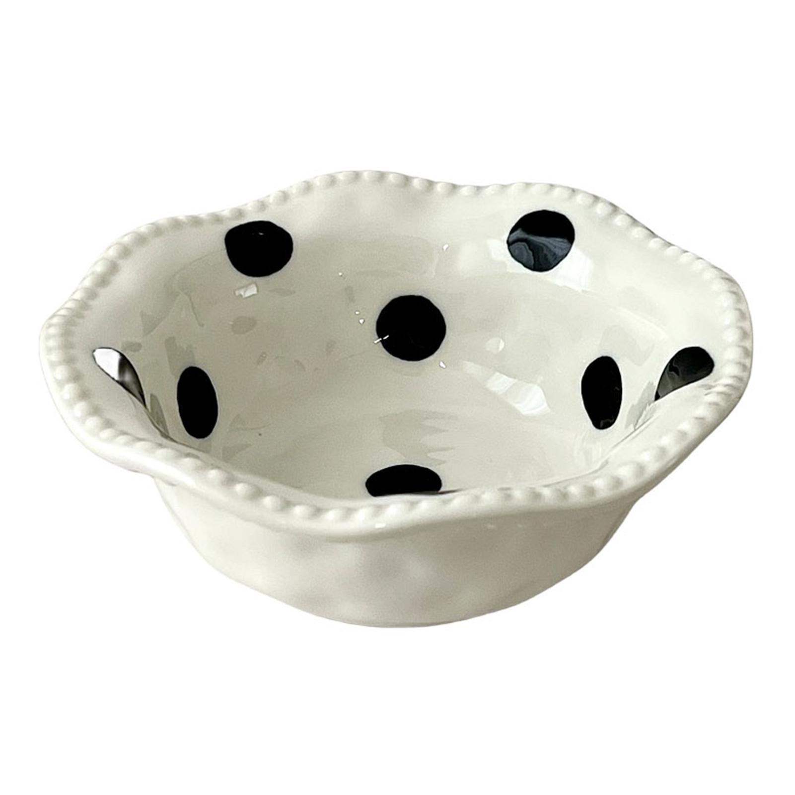 

Ceramic Polka Dot Bowls Delicate Handmade Fruit Salad Bowls Microwave and Dishwasher Safe