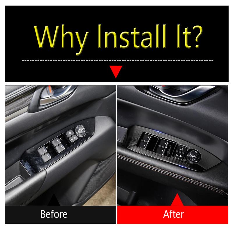 Car Window Glass Lift / Gear Shift Panel / Water Cup Frame Cover Trim Stainless Steel Accessories For Mazda CX-5 CX5 2017 - 2024