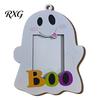 Solid Wood Photo Ornament Halloween Cute Ghost Wooden Frame with Hanging Rope, Creative Family Display Picture for Holiday Party Decor And Home
