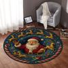Christmas Village Round Rug Nordic Winter Round Reindeer Ornaments Round Rug Cozy Cabin Round Rug Festive Forest Holiday Decor