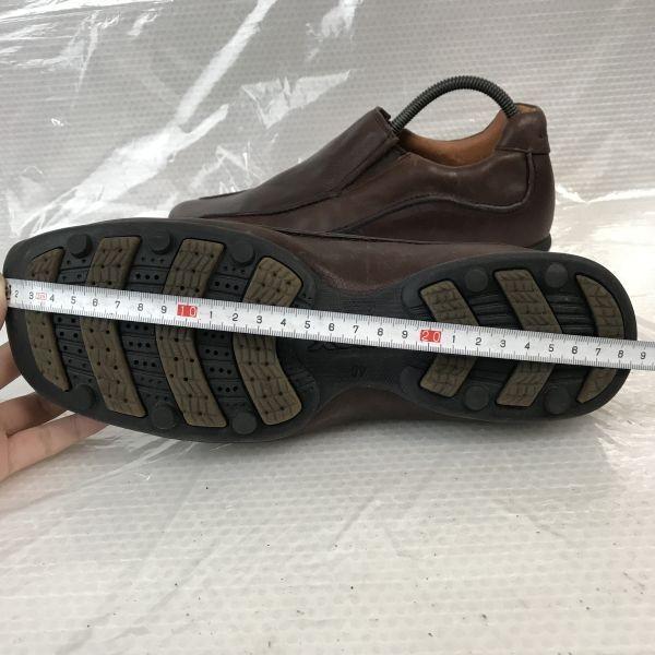 Geox Side Gore Leder Slipper Schuhe 40 25.0 Braun Leichtgewicht Mokassin Obermaterial Loafer(GEBRAUCHT)