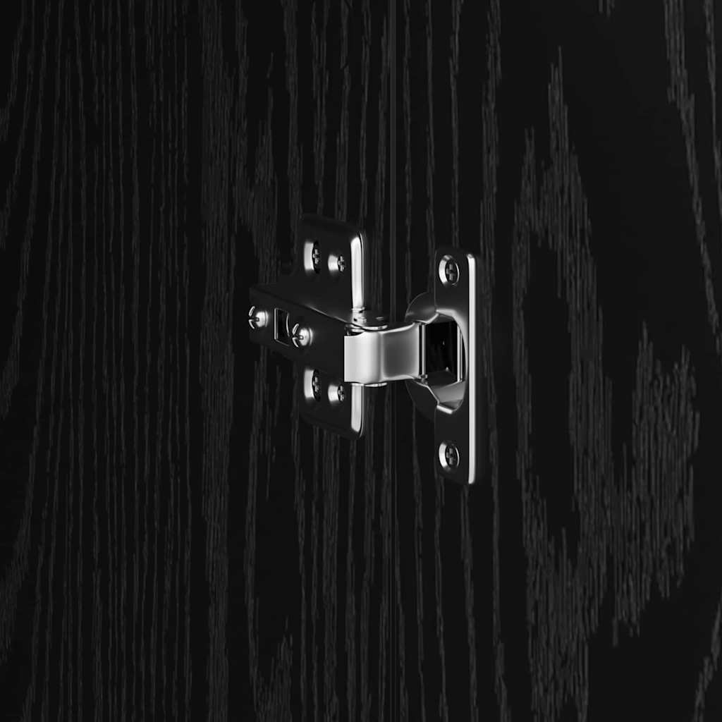 Highboard In Black Oak Look 35 X 39 X 168 Cm