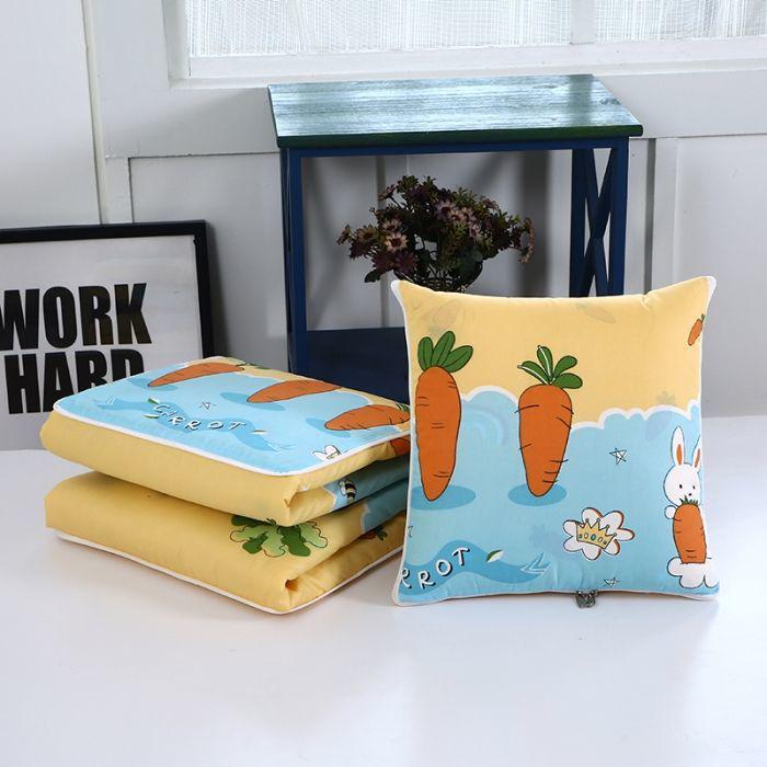 Foldable Multifunctional Nap Cushion: Pillow & Blanket for Car & Office