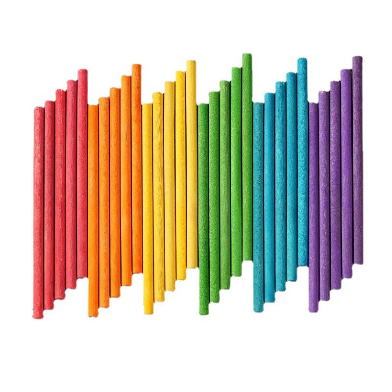 Runde Holzstäbchen in Originalfarbe für Bastelarbeiten und Modellbau - Kreative Eisstiele