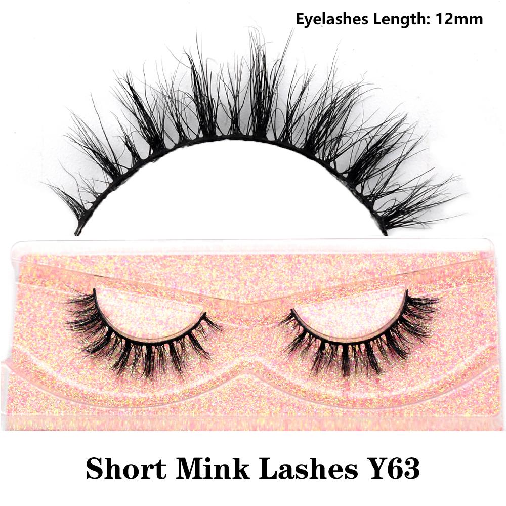 FOXESJI Real Mink Fluffy Short Eye Lashes Extension Wispy Soft Natural Short False Eyelashes Daily Wear Full Strip Lashes Makeup
