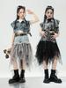Mädchen Jazz Dance Hip Hop Denim Performance Outfit - Trendiges Kinder Laufsteg Set