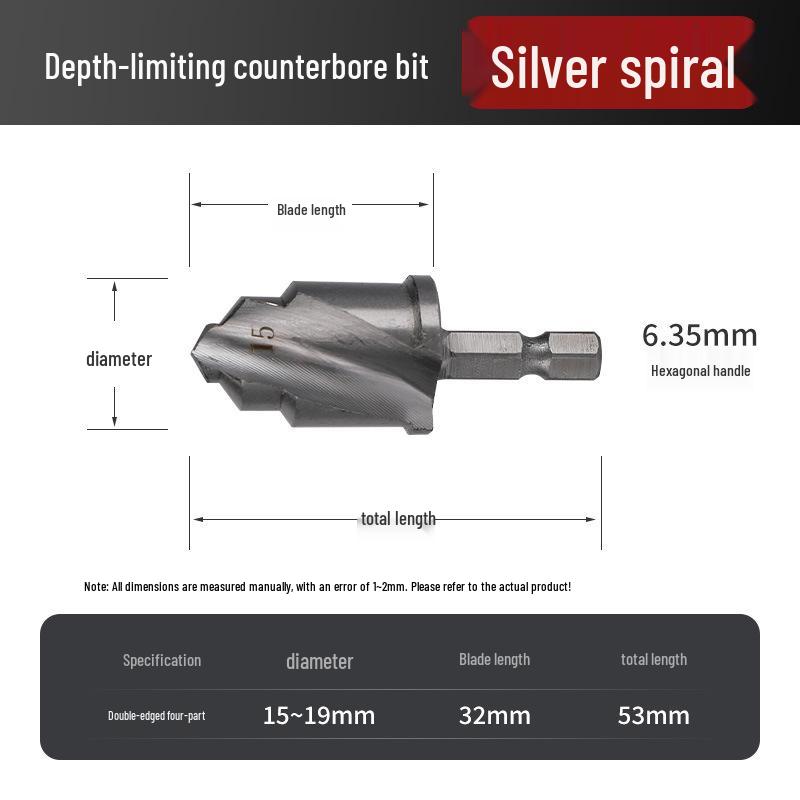 Three-Flute Hex Shank Reaming Bit for Water Pipe Repair with Phosphating Black Coating