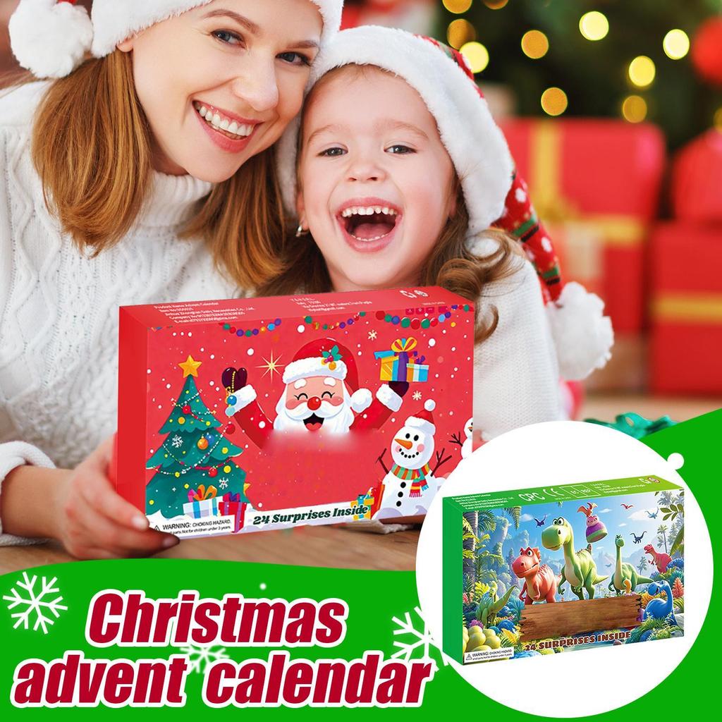 Calendar Advent 24 Days Of Christmas Countdown Toys Animal Toys Dinosaur Egg For Kids Teens Festive Decoration Party Classroom