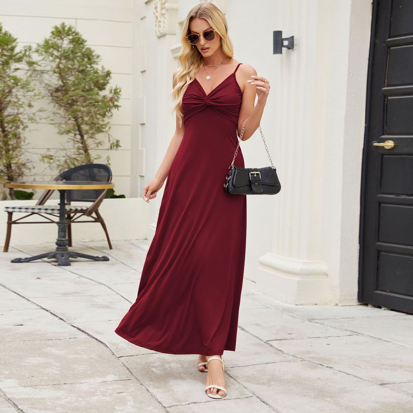 

Платье в стиле бохо с коротким рукавом для женщин, повседневное, свободного кроя, летнее, сарафан с цветочным принтом и карманами XL винный