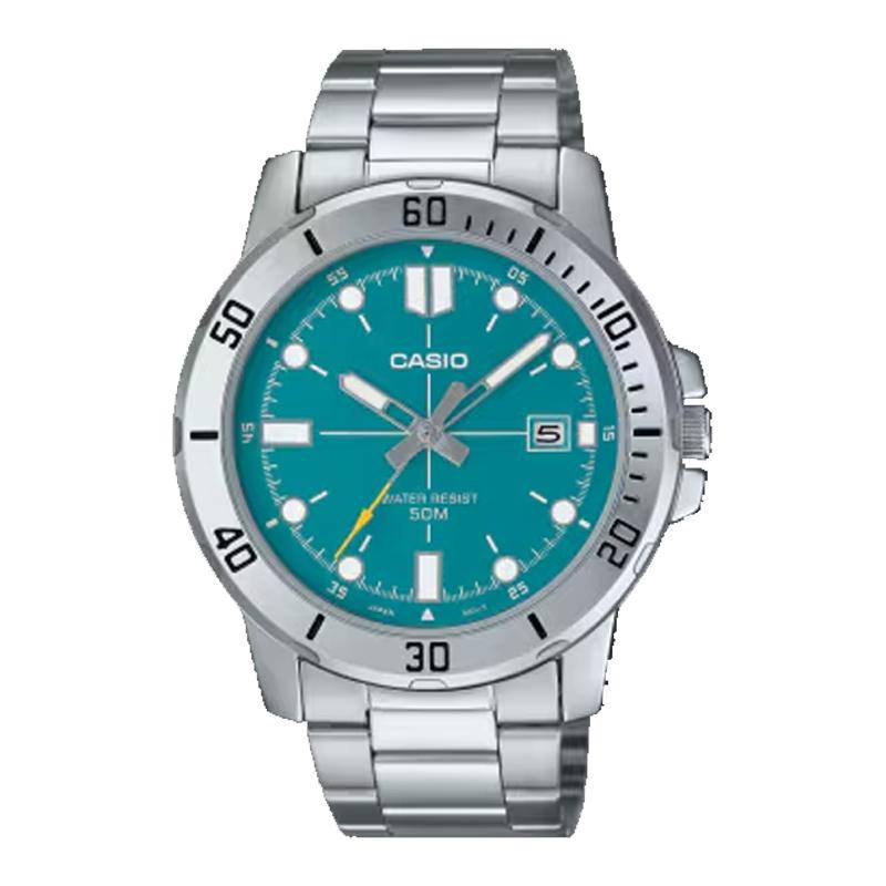 Casio 50M Waterproof Casual Quartz Movement Stainless Steel Watch Men watches Blue MTP-VD01D-3E2V Blue Dial