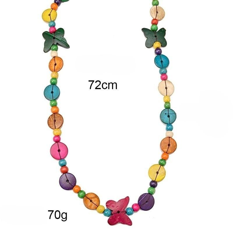 Bohemian Retro Vintage Ethnic Statement Colorful Handmade Beaded Necklace with Unique Charms for Women