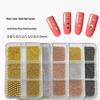 Micro Steel Beads Fingertip Drill Nail Ornaments, 6-Grids Box Gold & Silver, 0.8-3.0mm