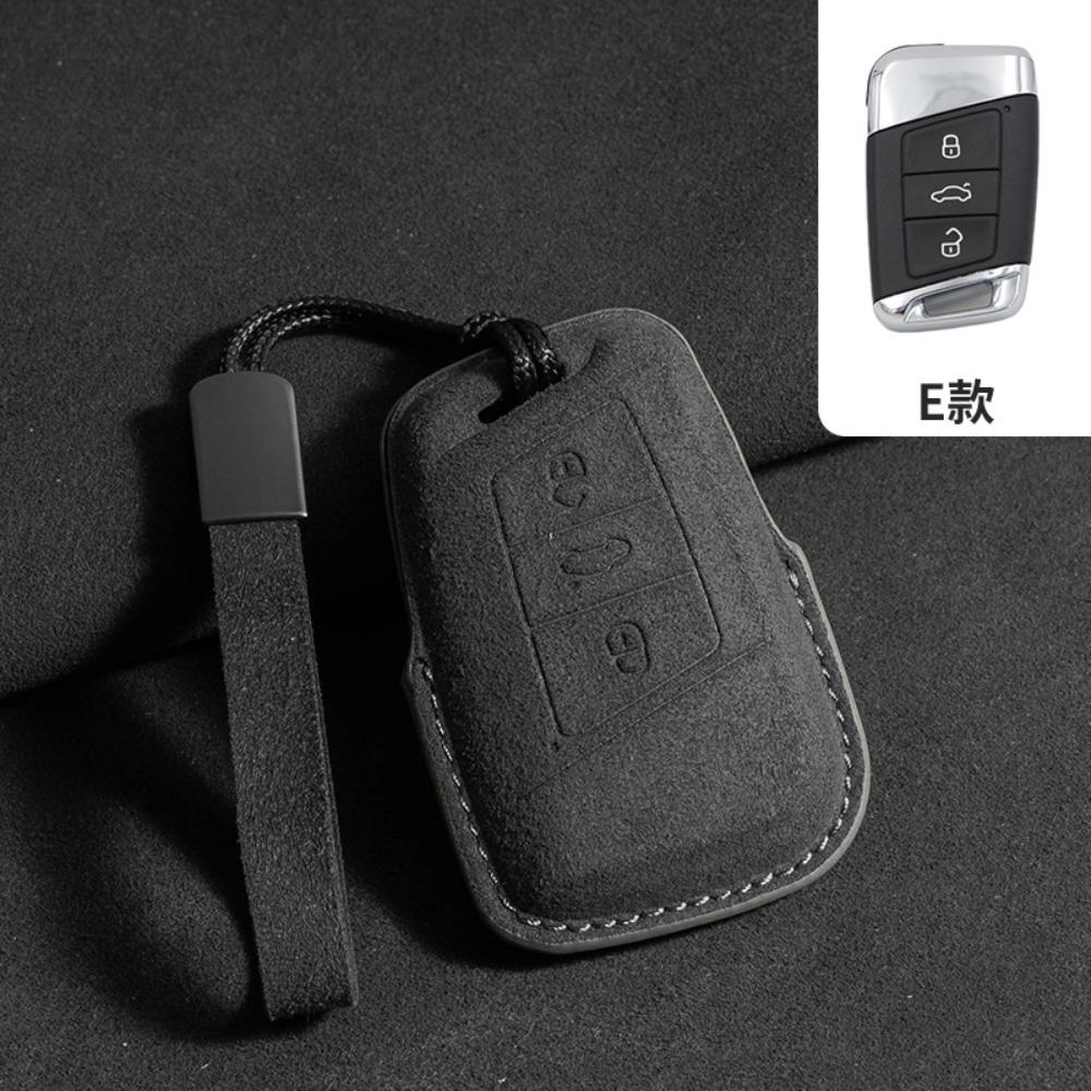For VW Alcantara Key Shell Full Protection for Touareg Tayron Tiguan L Sagitar Lamando L Magotan CC ID4 Case