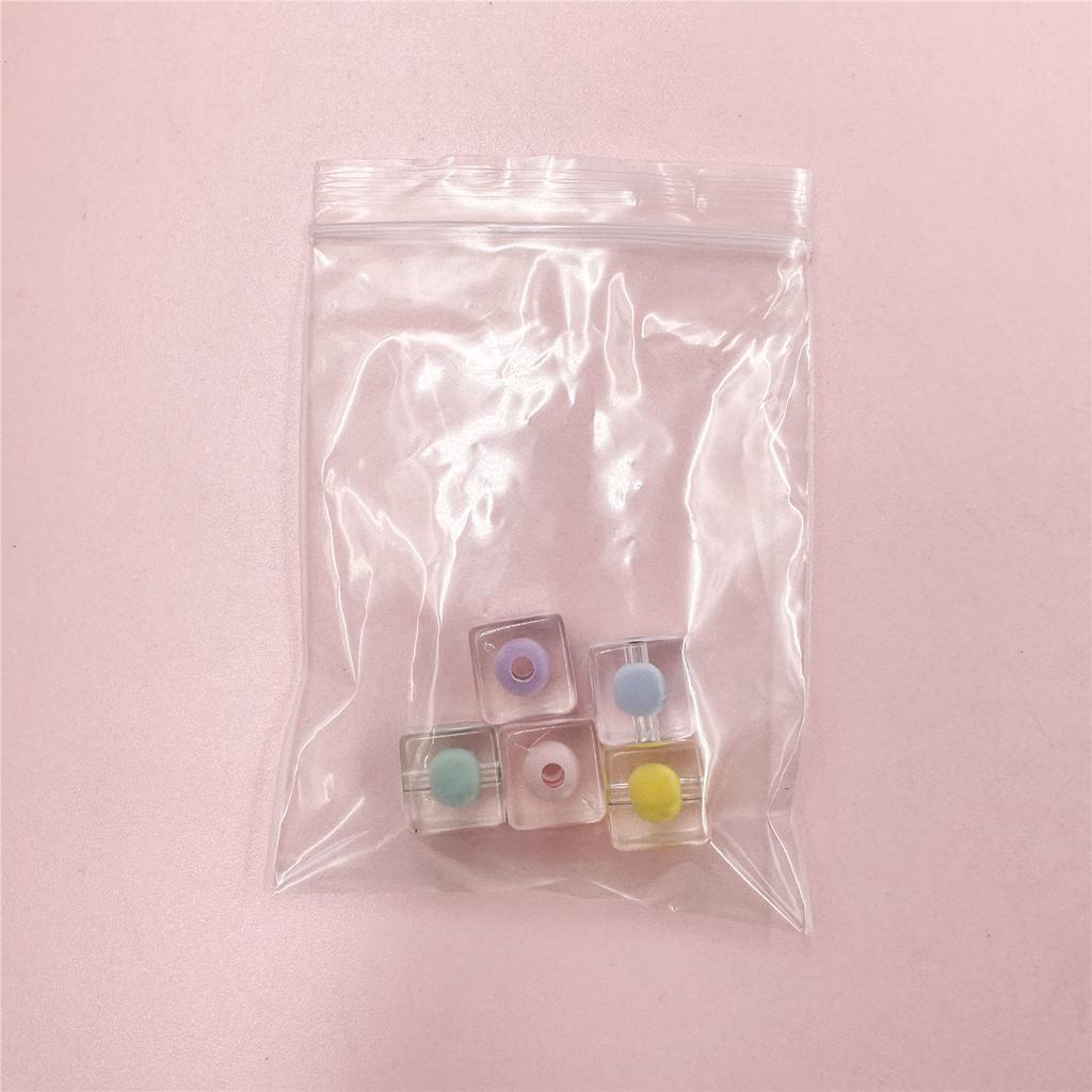 Moda Semplice Quadrato 12mm Braccialetto Fai da Te Moda Viso Luminoso Accessori Gioielli Acrilico Fatto a Mano Trasparente 5 Pezzi Materiale per Creazione Gioielli Squisiti