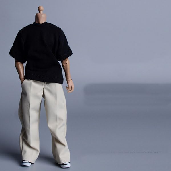 Scale Action Figure Outfit for Male and and Pants Not 1/12 Female, T-Shirt, Clothes, (Body, Head, Shoes, etc. Included)