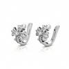 Iris Cross Inlaid Zircon Stud Earrings Unisex Light Luxury Fashion Jewelry