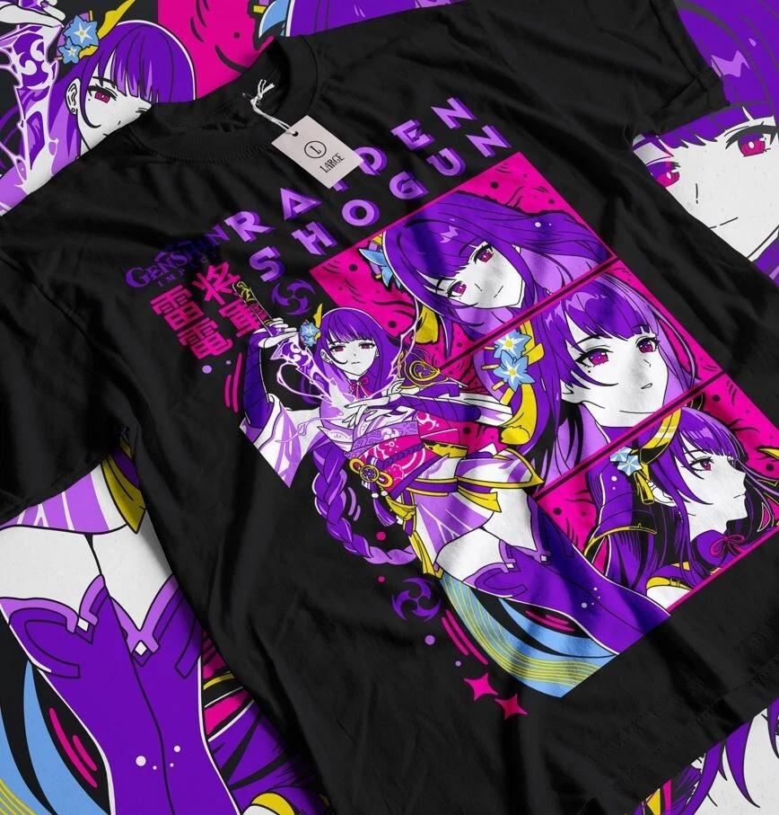 Genshin Impact Raiden Shogun Tshirt Anime Unisex Harajuku Tshirt Tee All Sizes S
