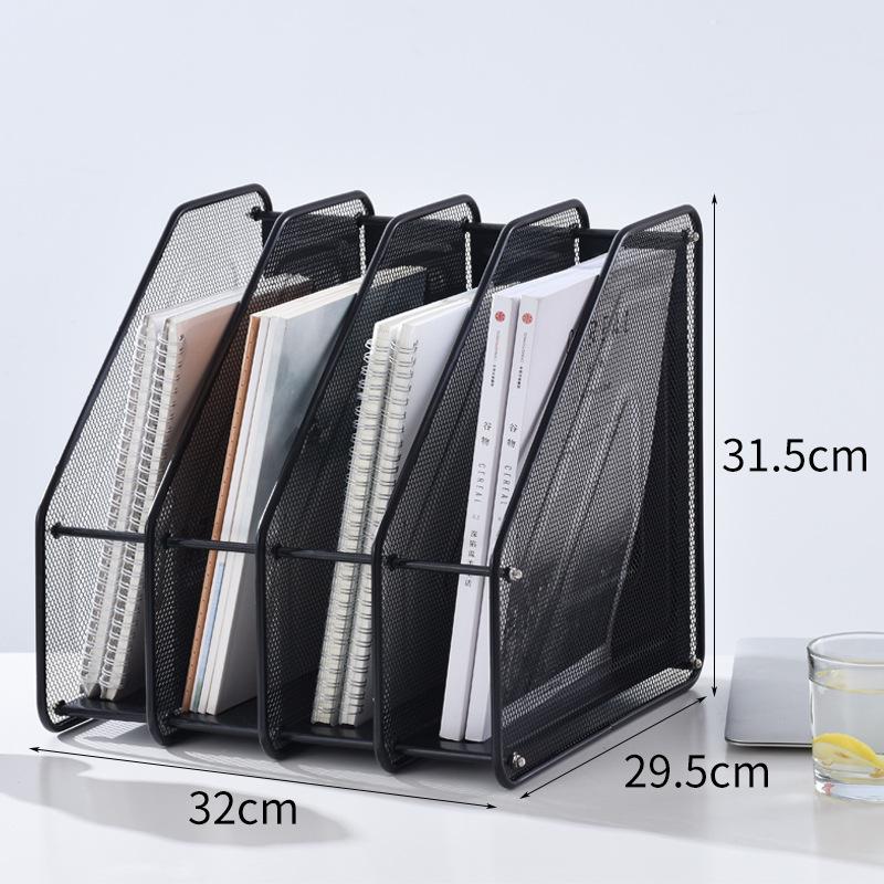 Office Supplies Four Multi-layer Metal Wire Mesh File Rack Desk Organizing Folder Student Data Organizer File Box File Frame