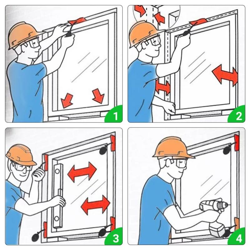 4Pcs Air Pump Wedges Inflatable Airbag Shim Bag For Car Door Windows Powerful Installation Alignment Repair Tool & Leveling Kit