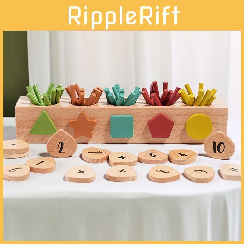 Children Wooden Shape Blocks Box Nontoxic Paint For Infant And Preschool Play