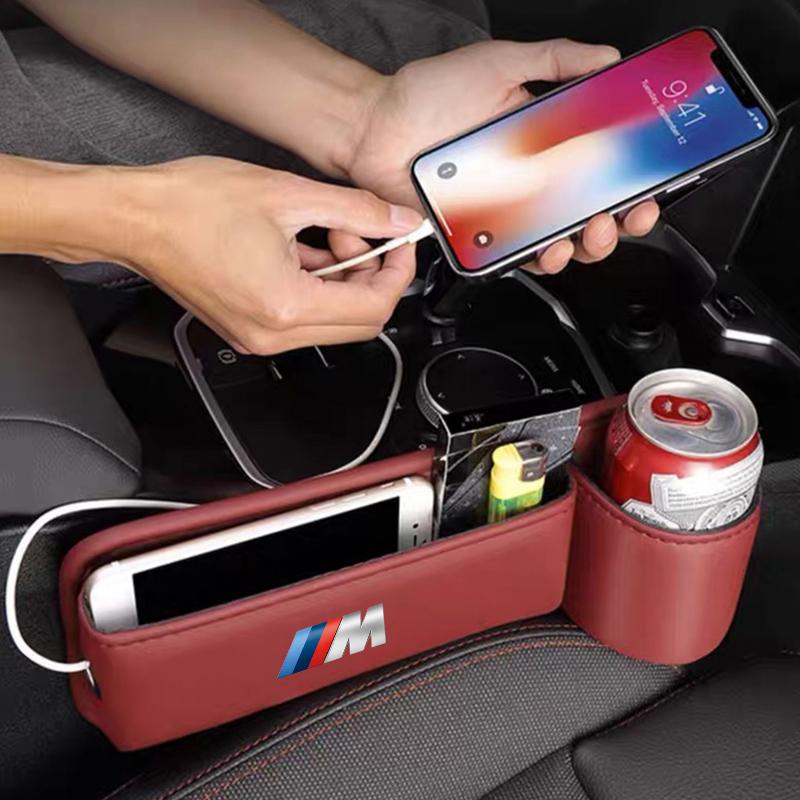 Bilbarnstols sprickfyllning förvaringshållare interiörtillbehör för BMW Performance F25 F26 F15 F16 E90 E91 E92 E60 E84 G22 G32 F13