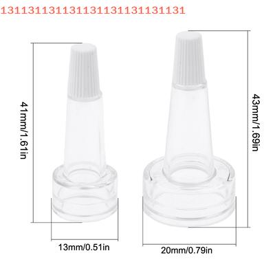 5Pcs For Ampoule Serum Flared Shape Penicillin Bottle Sealing Caps with Dropper Clear Tea Color 13/20mm White Tip Spout Caps