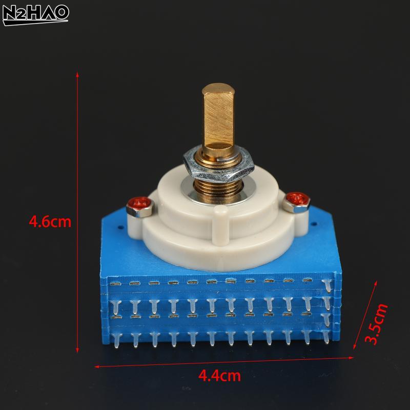 1/2PCS High End Copper Axis Band Switch Fan-Shaped Multi-Channel Switch 2-Pole 12 Level Dual Blade Level Conversion Switch