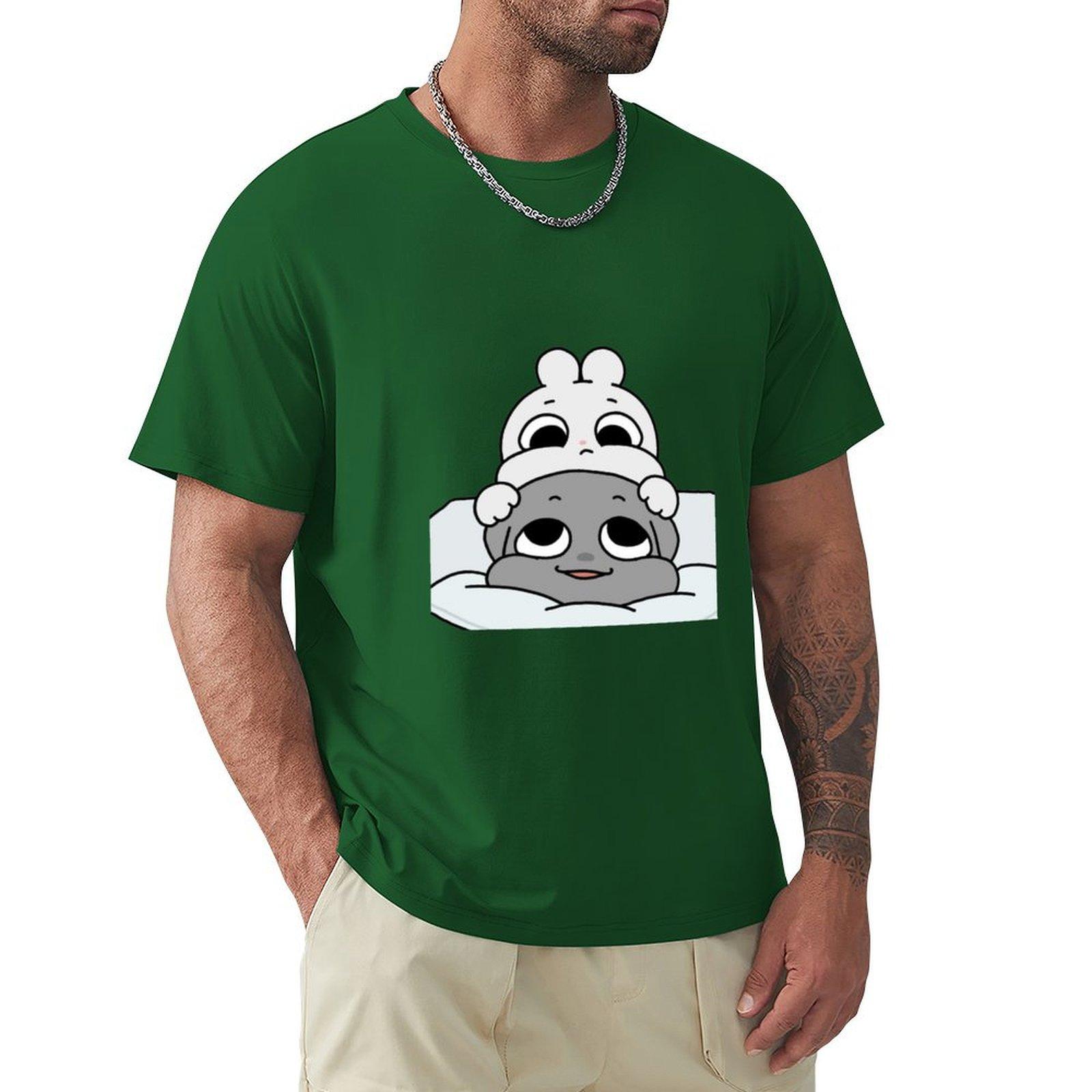 

Kkamang Парочка Наклейка Футболка Смешные Винтажные Футболки Мужская Футболка Графический XXXL зелёный