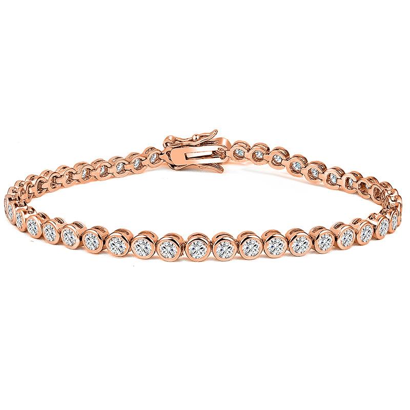 3mm copper inlaid zircon bracelet fashion creative round bag tennis hot selling bracelet ins style