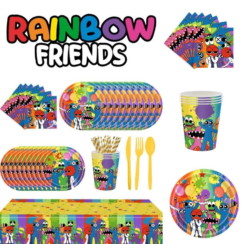 Rainbow Friends Party Supplies Tableware Balloons For Kids Birthday Decor