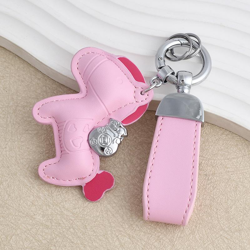 Instant Wealth Leather Keychain: Cartoon Pony Bag Charm & Couple Car Pendant - New Year Gift