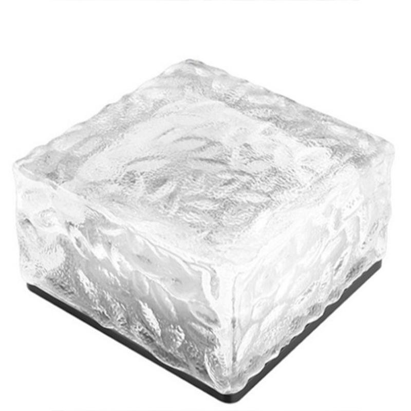 

Бытовая светодиодная квадратная лампа в виде кубика льда, лампа для двора, сада, стеклянная декоративная лампа, лампа в виде ледяного кирпича на солнечной батарее, уличный плиточный светильник 0-5W
