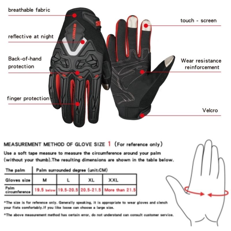 RS01 Summer Motorcycle Gloves – Men’s & Women’s Breathable Mesh Full-Finger Anti-Slip Impact Protection for Riding