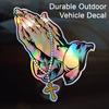 Weather Resistant Rosary Sticker Praying Hands & Car Sticker, Reflective Decal, High Quality PVC Adhesive Decal Waterproof Jesus for Auto Window