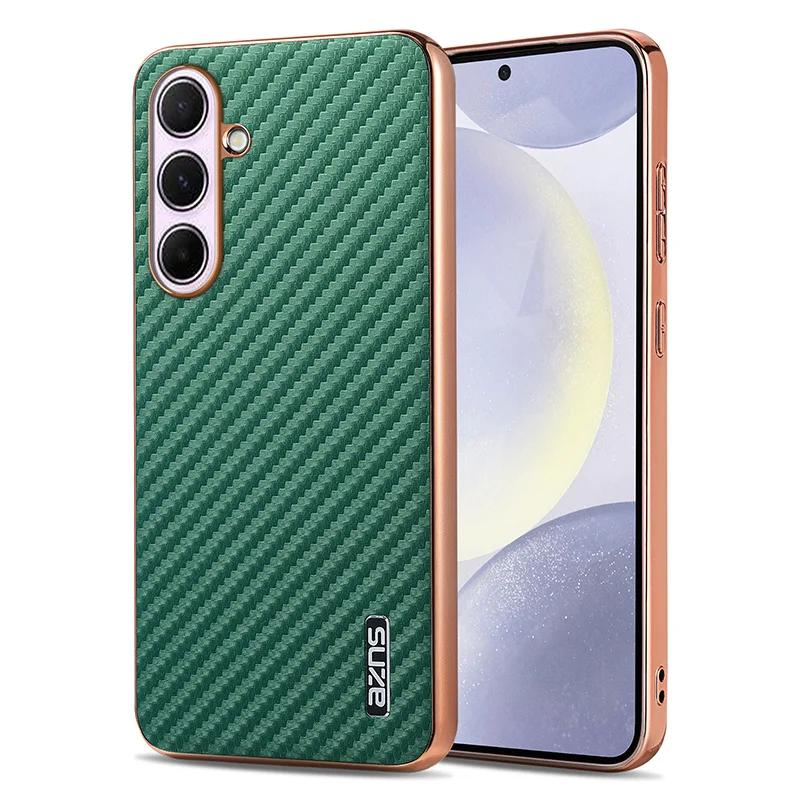 Custodia per Telefono con Motivo a Fibra di Carbonio per Samsung Galaxy A17 A37 A57 A56 A36 A26 A16 A06 A55 A35 A25 A15 A05S A54 A34 A14 Cover in TPU