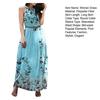 Women's Floral Maxi Dress Sleeveless Halterneck Chiffon Midi Dress Summer Boho Sundress with Belt for Vacation Wedding Cocktail Prom Party