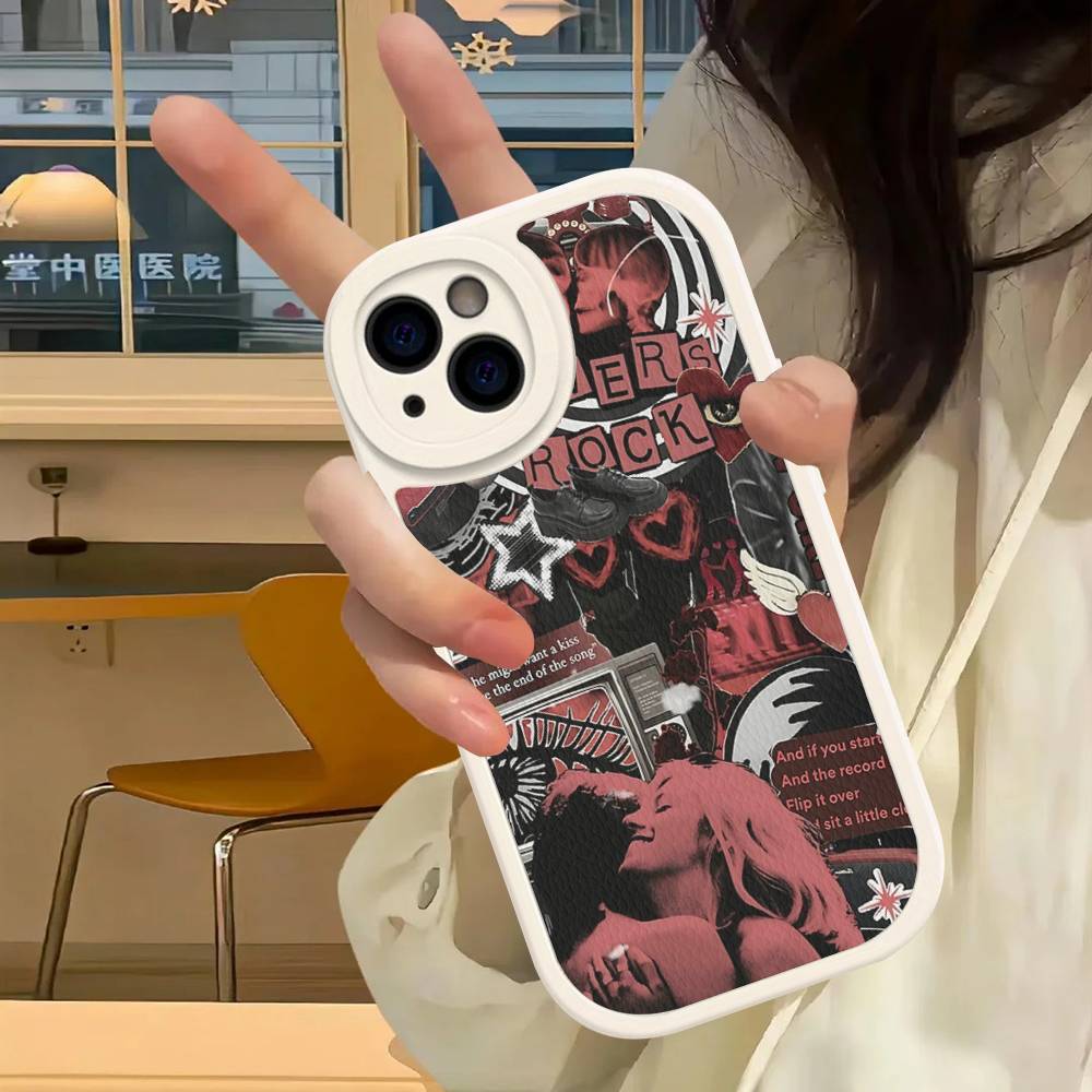 Pink Blue TV Girl Phone Case For IPhone 16 15 14 13 12 11 Pro Max Plus Soft Leather Cover