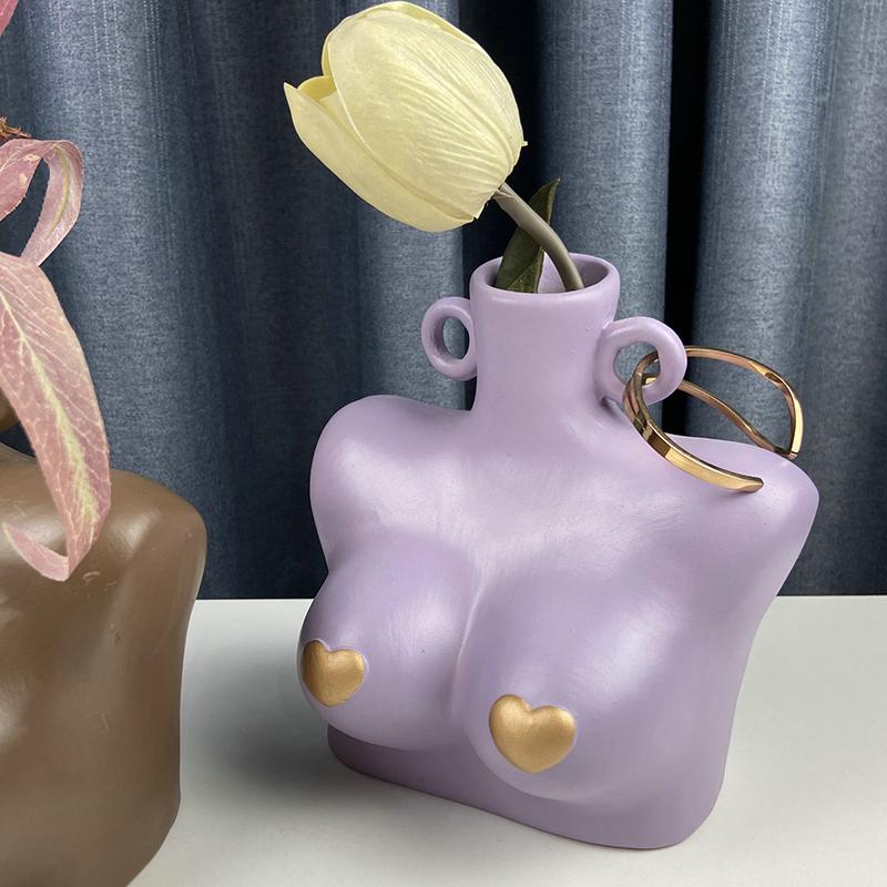 Art Body Vase Ceramic Hydroponic Vase Flower Arrangement Home Decor Desktop Ornaments Garden Decoration