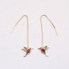 Women's Plating Gold Earrings Elegant Bird Long Tassel Ear Line