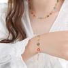 Stainless Steel Daisies Flower Colorful Oil Dropping Necklaces Bracelets for Women Fashion Fine Jewelry Set Party Gifts