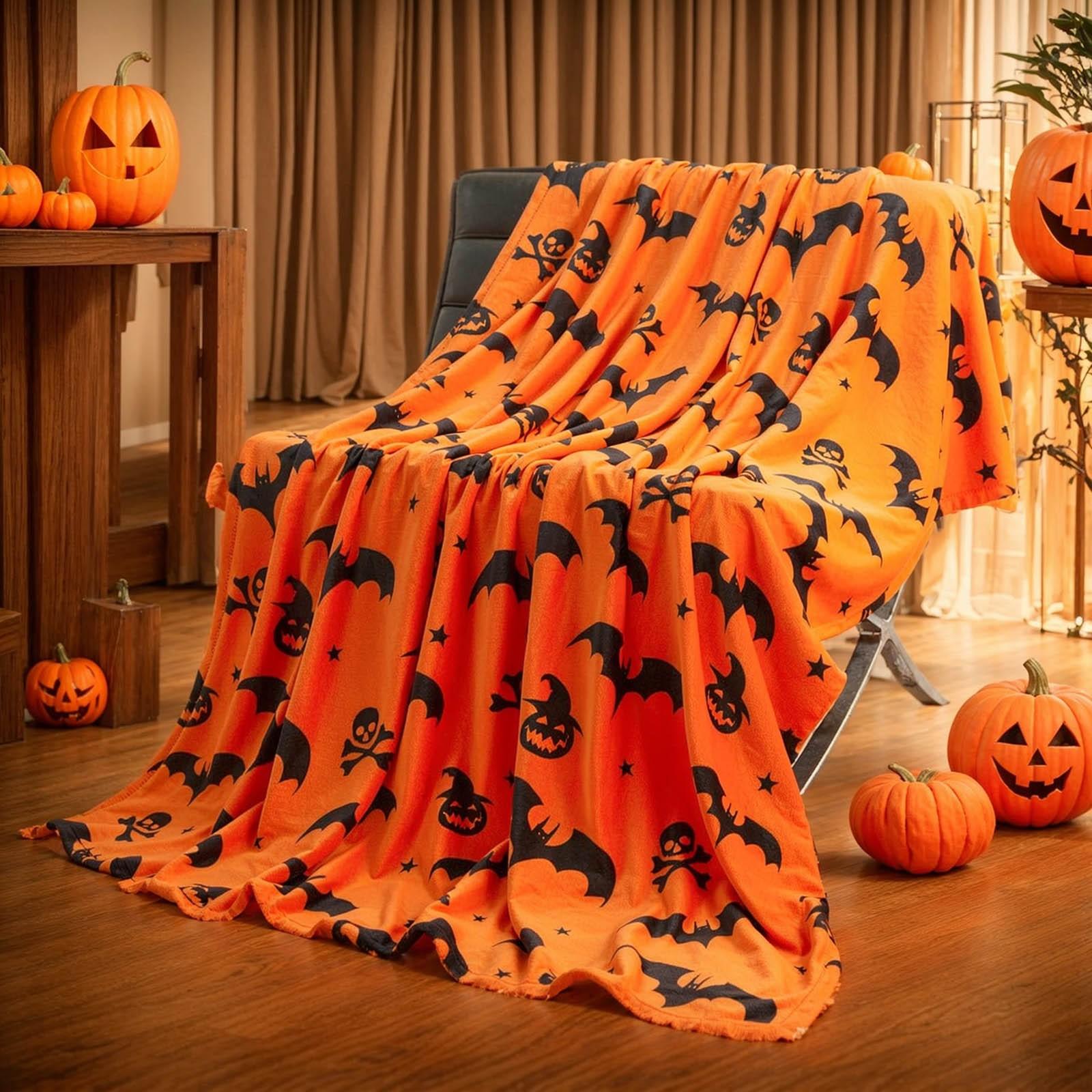 

Хэллоуин Плед, Мягкий, Теплый И Удобный Плед Для Дивана-Кровати, Подарки На Хэллоуин И Украшение Дома One Size